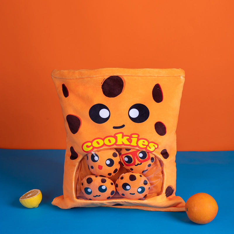 Cute Bag Of Puff Cookie Throw Pillow Plush Toy